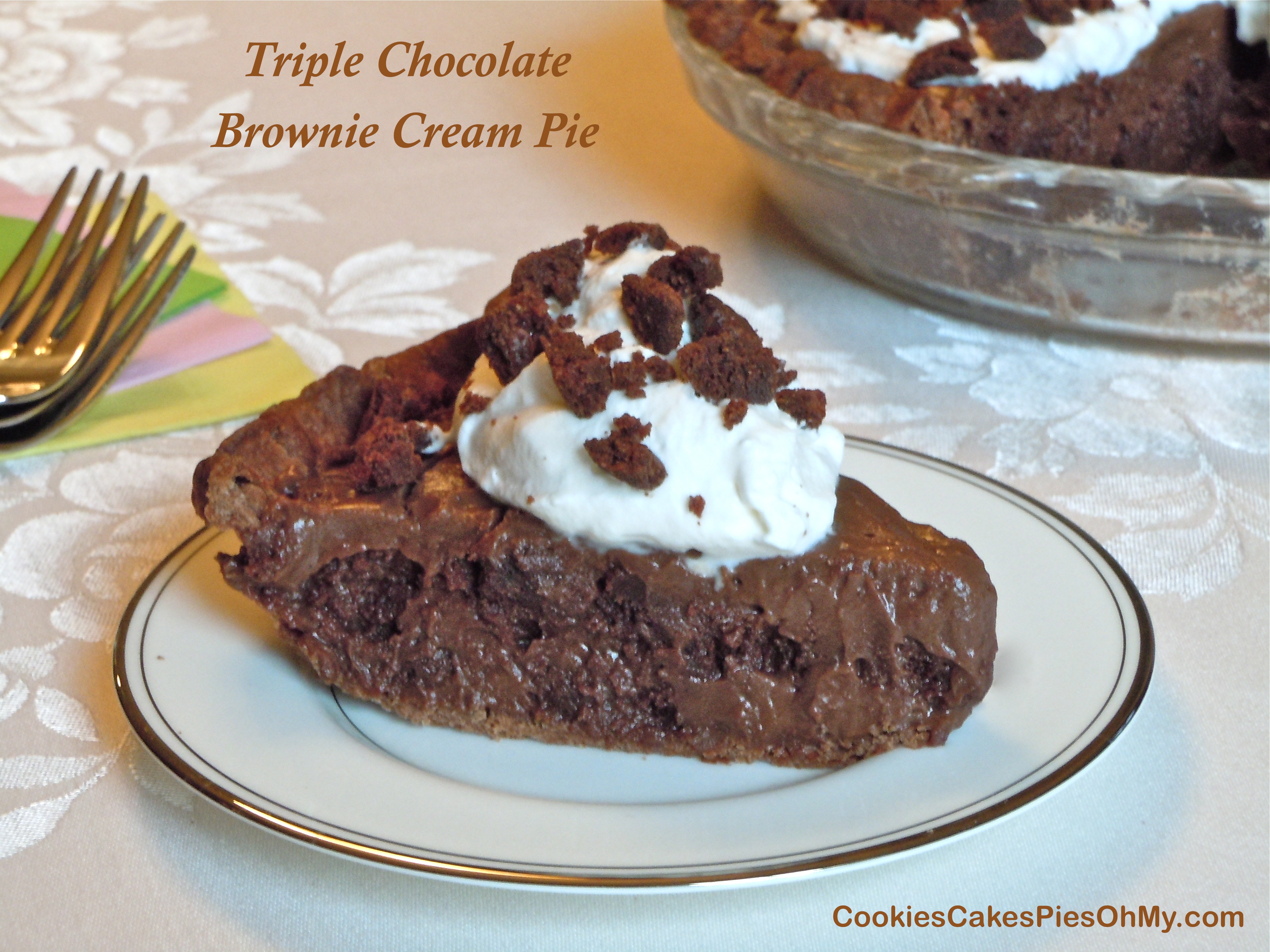 Triple Chocolate Brownie Cream Pie